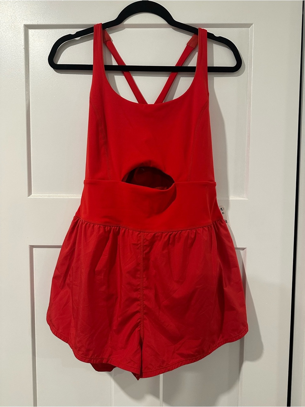 FP Movement by Free People Red Cutout Skort Romper